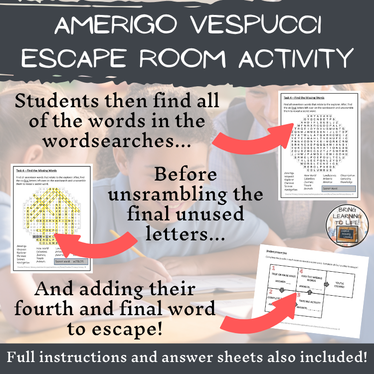 Amerigo Vespucci Escape Room | Social Studies & History Activity