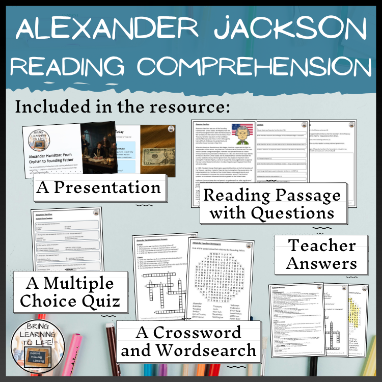 Alexander Hamilton Reading Comprehension Activities | 5th Grade & 6th Grade