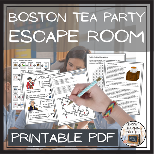 Boston Tea Party Escape Room | Social Studies & History Activity