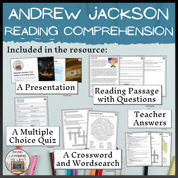 Alexander Hamilton Reading Comprehension Activities | 5th Grade & 6th Grade