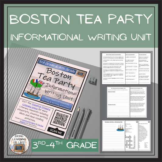 Boston Tea Party Informational Writing Activity | 3rd Grade & 4th Grade