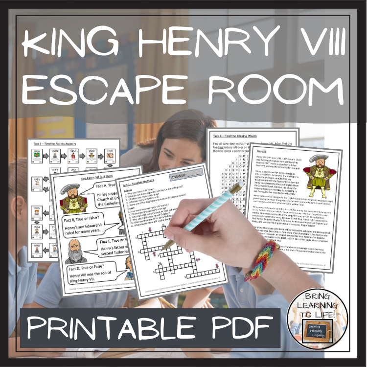 King Henry VIII Escape Room | Social Studies & History Activity
