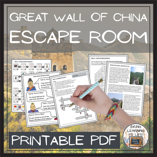 Great Wall of China Escape Room | Social Studies & Ancient History Activity