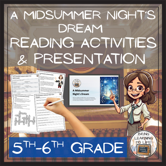 A Midsummer Night's Dream Close Reading Comprehension Activities | 5th & 6th Grade