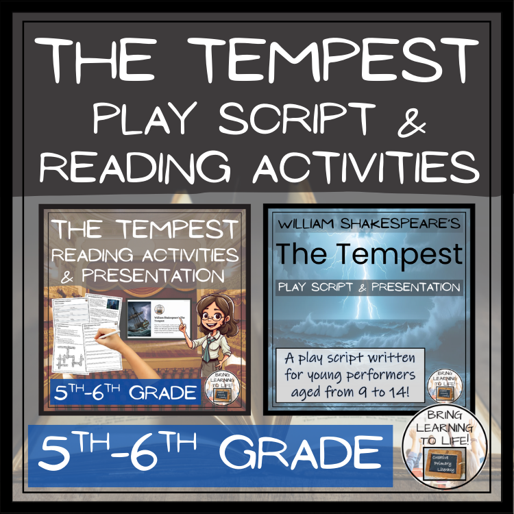 The Tempest | Play Script & Close Reading Bundle | 5th Grade & 6th Grade