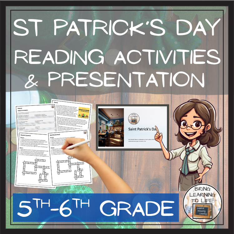 Saint Patrick's Day Close Reading Comprehension Activities | 5th Grade & 6th Grade