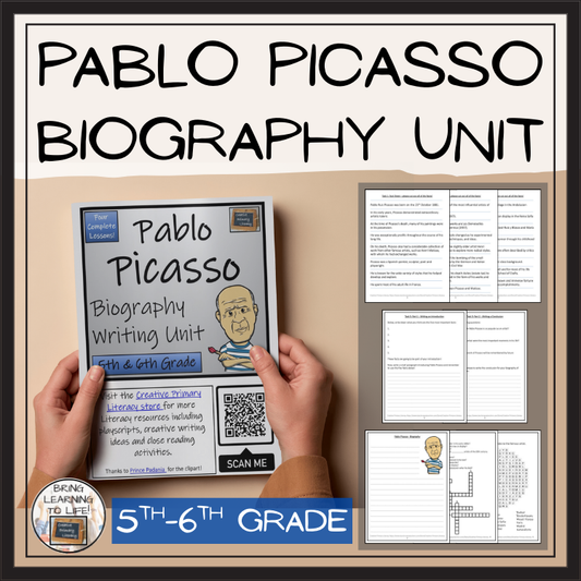 Pablo Picasso Biography Project & Writing Unit | 5th Grade & 6th Grade