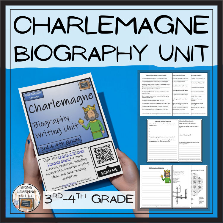 Charlemagne Biography Project & Writing Unit | 3rd Grade & 4th Grade