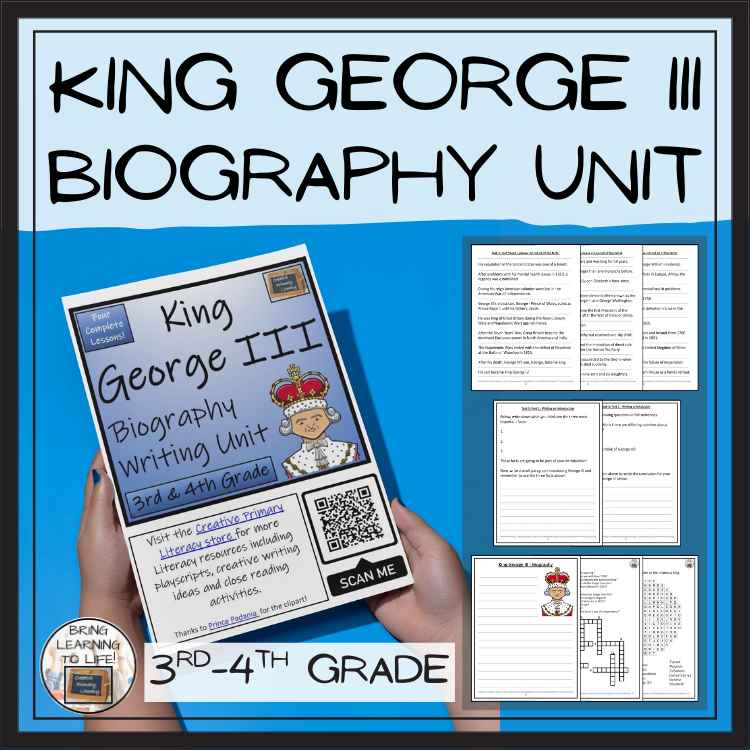 King George III Biography Project & Writing Unit | 3rd Grade & 4th Grade