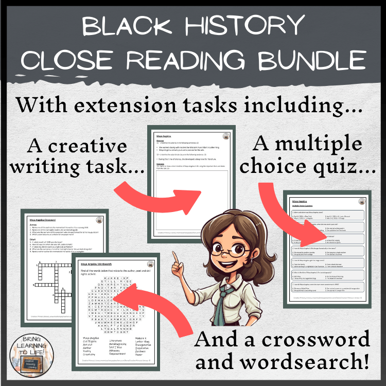 Black History Volume 4 Close Reading Comprehension Bundle | 3rd & 4th Grade
