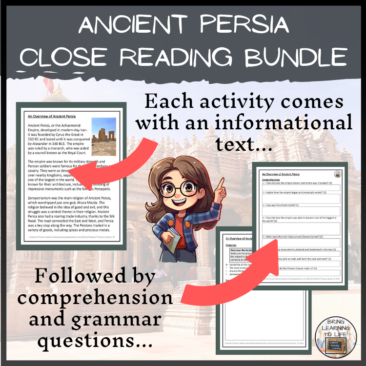 Ancient Persia Close Reading Comprehension Bundle | 5th Grade & 6th Grade