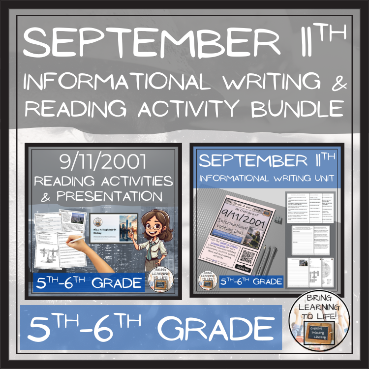 9/11 Attacks Close Reading & Informational Writing Bundle | 5th-6th Grade
