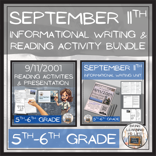 9/11 Attacks Close Reading & Informational Writing Bundle | 5th-6th Grade