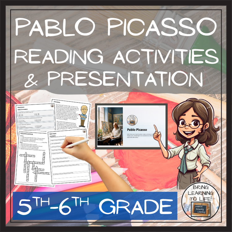 Pablo Picasso Close Reading Comprehension Activities | 5th Grade & 6th Grade