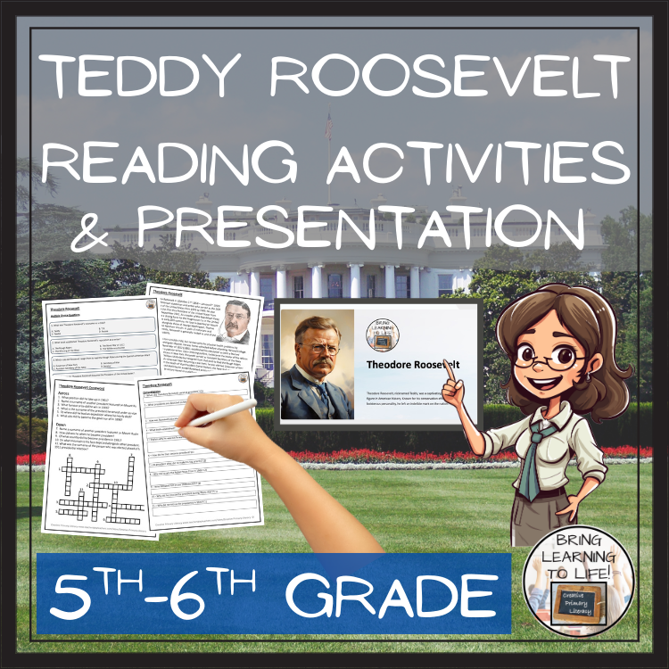 Theodore Roosevelt Close Reading Comprehension Activities | 5th Grade & 6th Grade