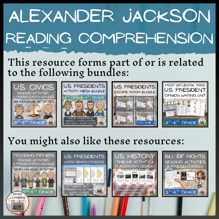 Alexander Hamilton Reading Comprehension Activities | 3rd Grade & 4th Grade