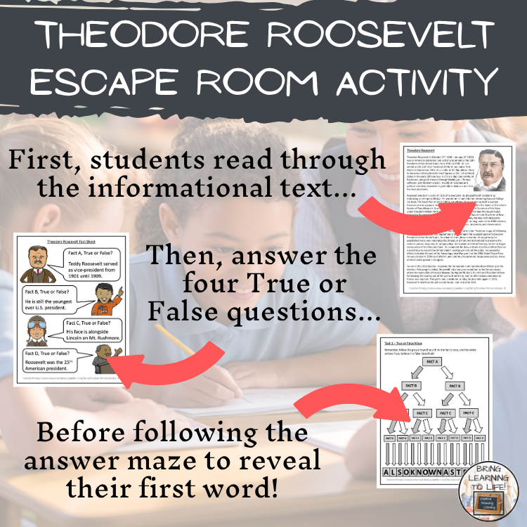 Theodore Roosevelt Escape Room | Social Studies & History Activity