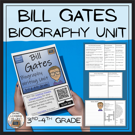 Bill Gates Biography Project & Writing Unit | 3rd Grade & 4th Grade