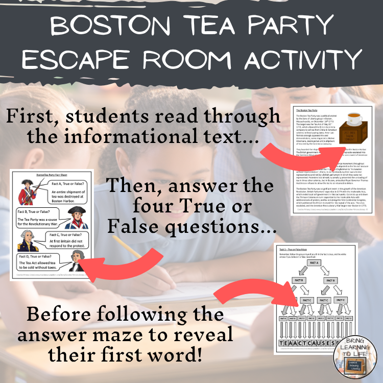 Boston Tea Party Escape Room | Social Studies & History Activity