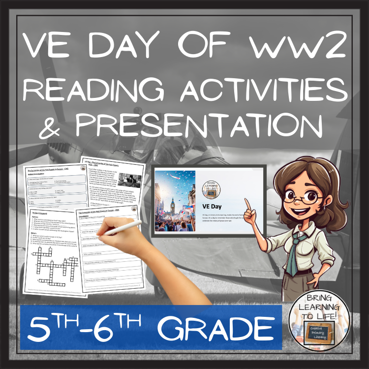 VE Day Close Reading Comprehension Activity | 5th Grade & 6th Grade