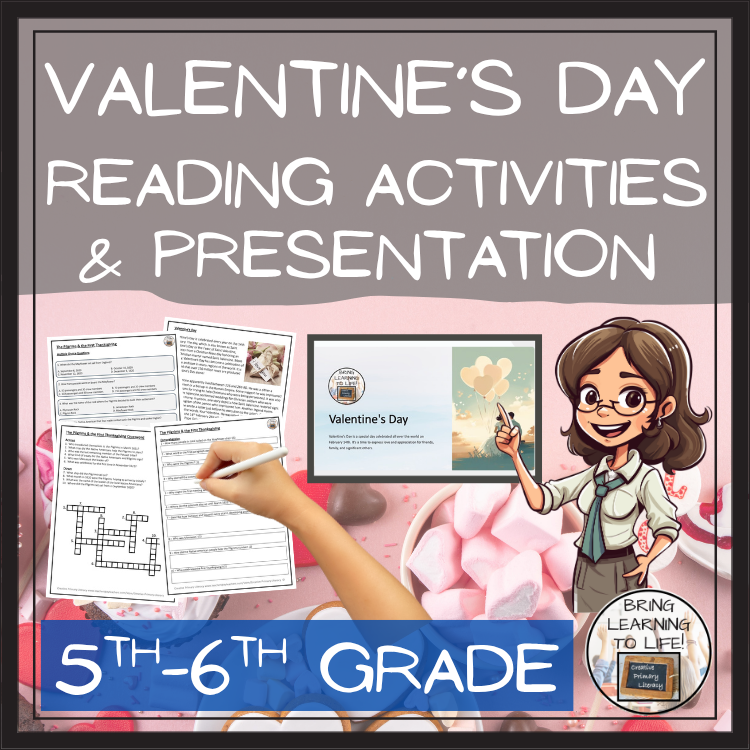 Valentine's Day Close Reading Comprehension Activity | 5th Grade & 6th Grade
