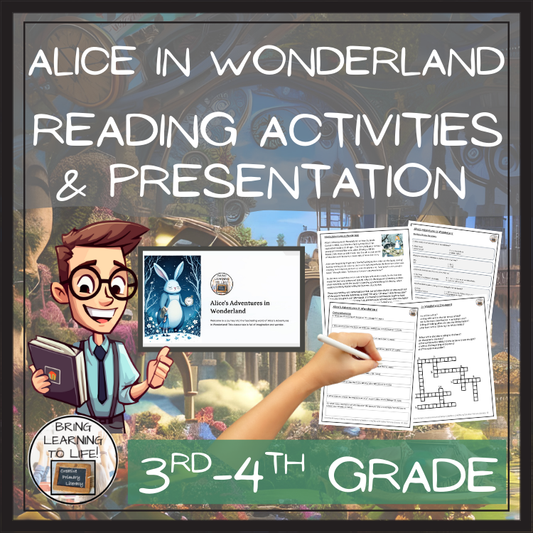 Alice in Wonderland Fiction Reading Comprehension | 3rd Grade & 4th Grade