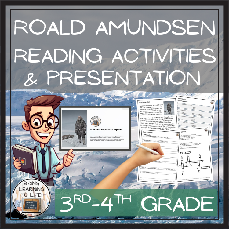 Roald Amundsen Close Reading Comprehension Activities | 3rd Grade & 4th Grade