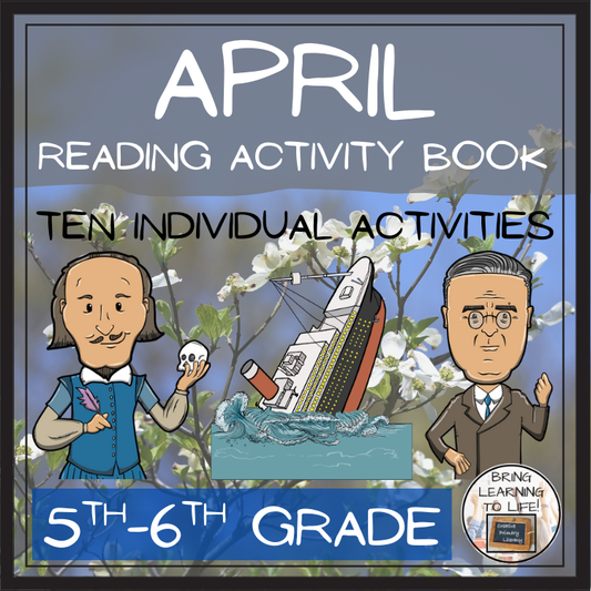 April Close Reading Comprehension Activity Book | 5th-6th Grade