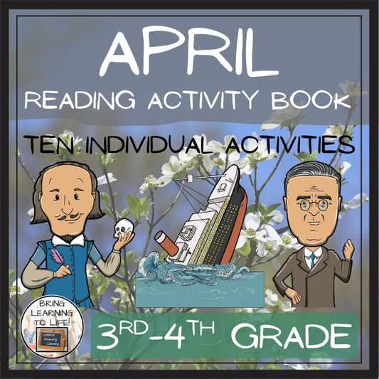 April Close Reading Comprehension Activity Book | 3rd-4th Grade