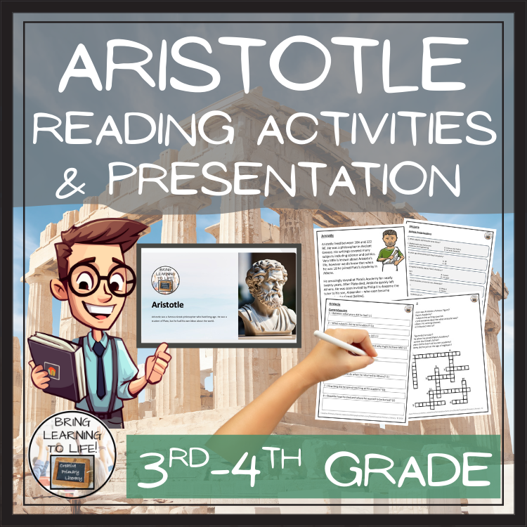 Aristotle Close Reading Comprehension Activities | 3rd Grade & 4th Grade