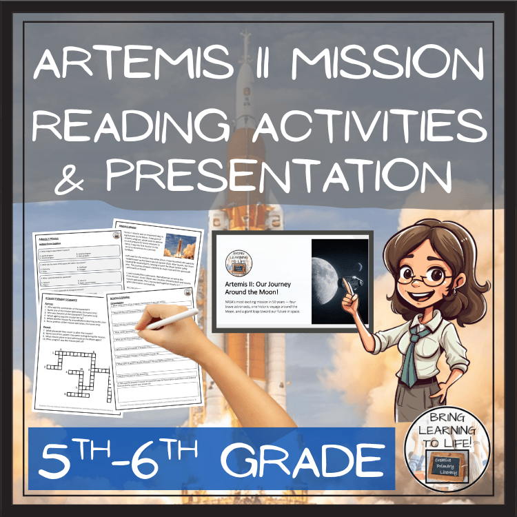 Artemis II Mission Close Reading & Comprehension Activities | 5th–6th Grade