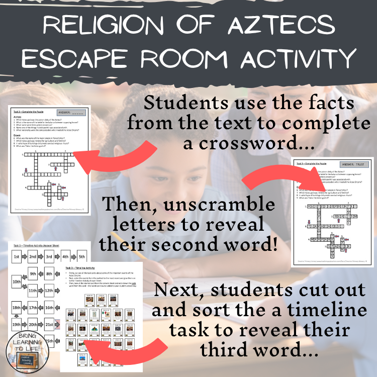 Religion in the Aztec Empire Escape Room | Social Studies & History Activity