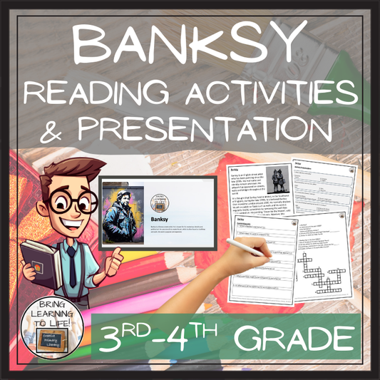 Banksy Close Reading Comprehension Activities | 3rd Grade & 4th Grade