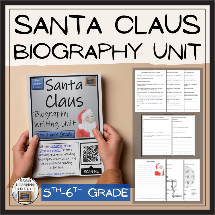Santa Claus Biography Project & Writing Unit | 5th Grade & 6th Grade