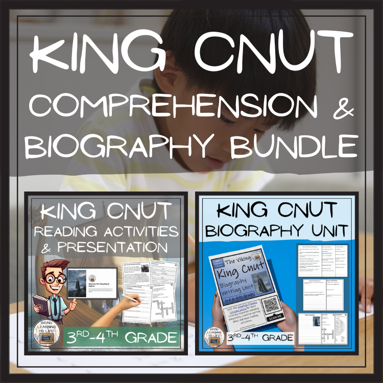 Viking King Cnut Close Reading & Biography Bundle | 3rd Grade & 4th Grade