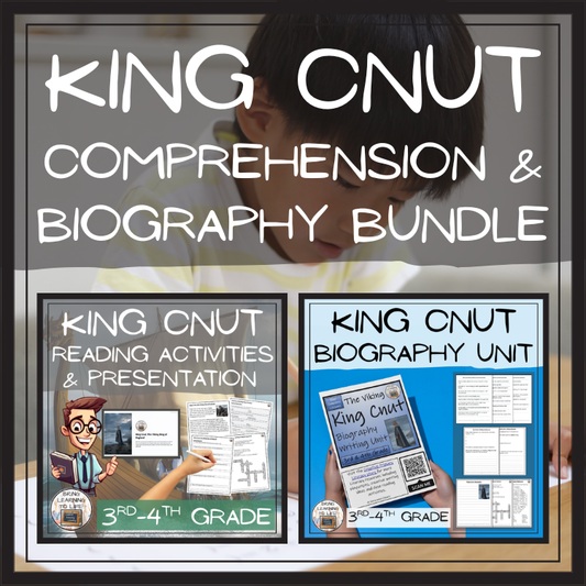 Viking King Cnut Close Reading & Biography Bundle | 3rd Grade & 4th Grade