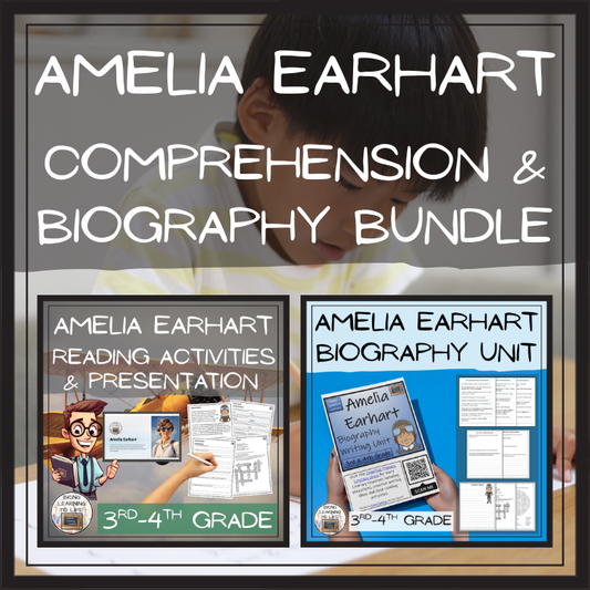 Amelia Earhart Close Reading & Biography Bundle | 3rd Grade & 4th Grade