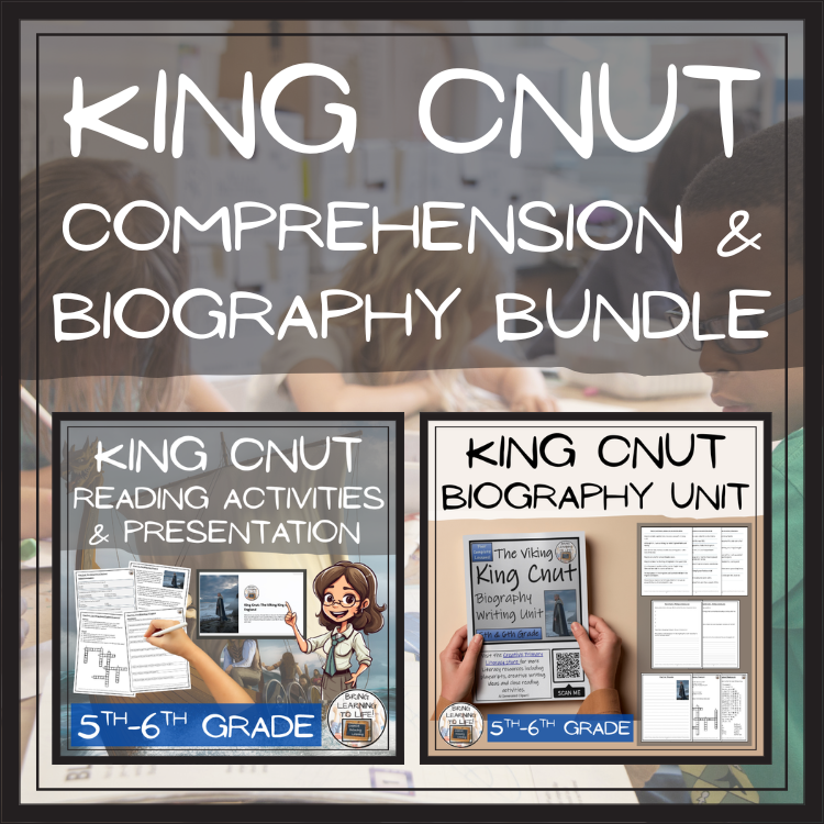 King Cnut Close Reading & Biography Bundle | 5th Grade & 6th Grade