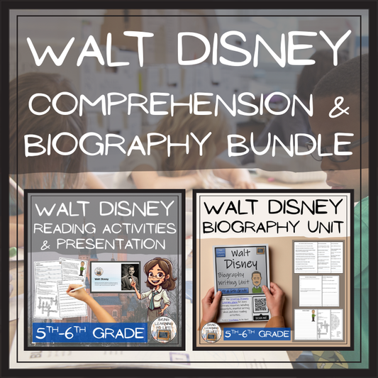 Walt Disney Close Reading & Biography Bundle | 5th Grade & 6th Grade