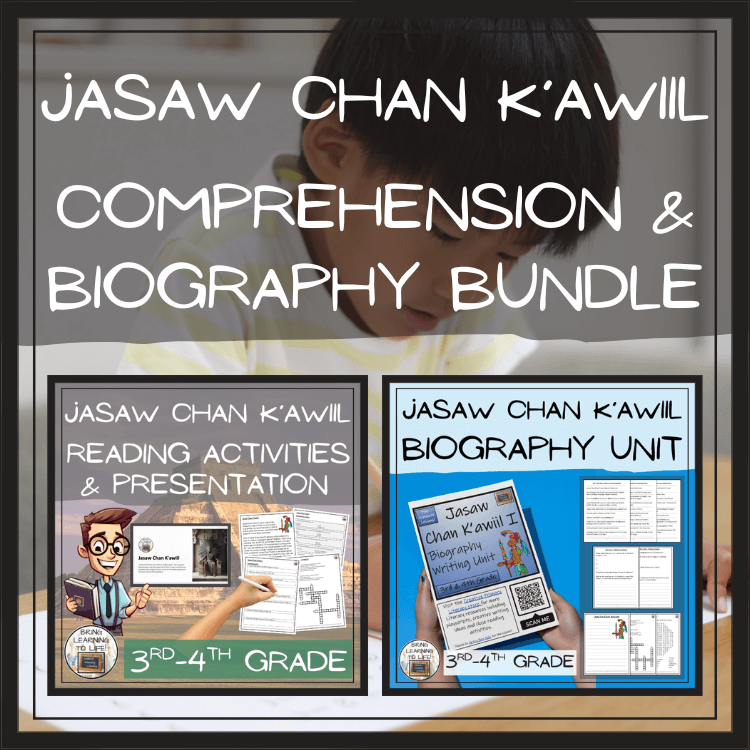 Jasaw Chan K'awiil I Close Reading & Biography Bundle | 3rd Grade & 4th Grade resources for students.