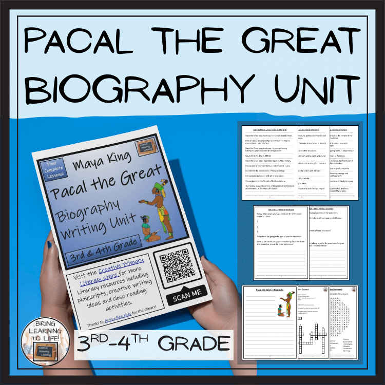 Pacal the Great Biography Project & Writing Unit for 3rd and 4th graders, educational resources for Maya history.