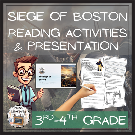 Siege of Boston Close Reading Comprehension Activities | 3rd Grade & 4th Grade