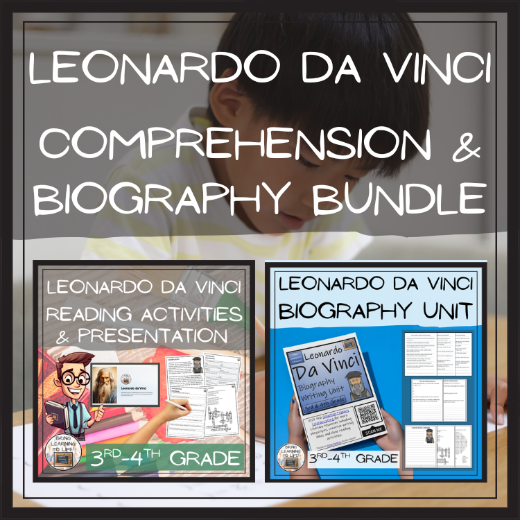 Leonardo da Vinci Close Reading & Biography Bundle | 3rd Grade & 4th Grade