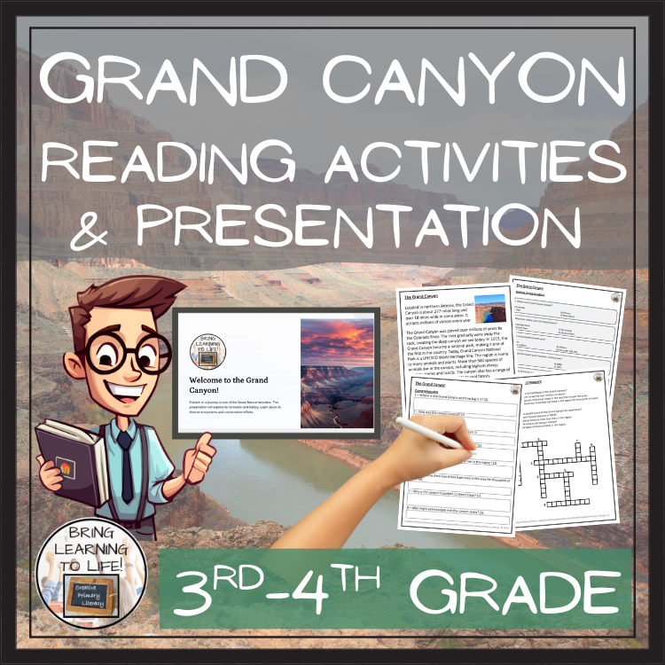The Grand Canyon Close Reading Comprehension Activities | 3rd Grade & 4th Grade