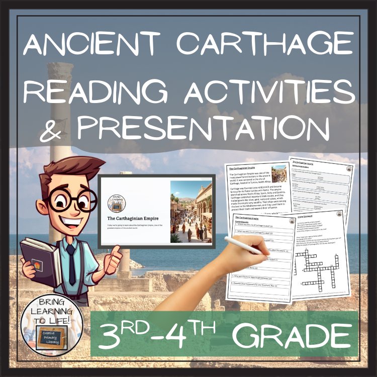 Carthaginian Empire Close Reading Comprehension Activities | 3rd & 4th Grade