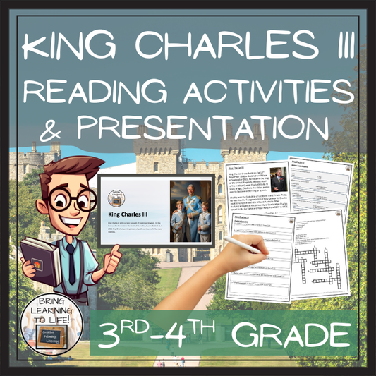 King Charles III Close Reading Comprehension Activities | 3rd Grade & 4th Grade