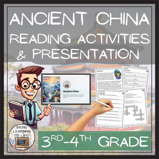 Ancient China Close Reading Comprehension Activities | 3rd Grade & 4th Grade