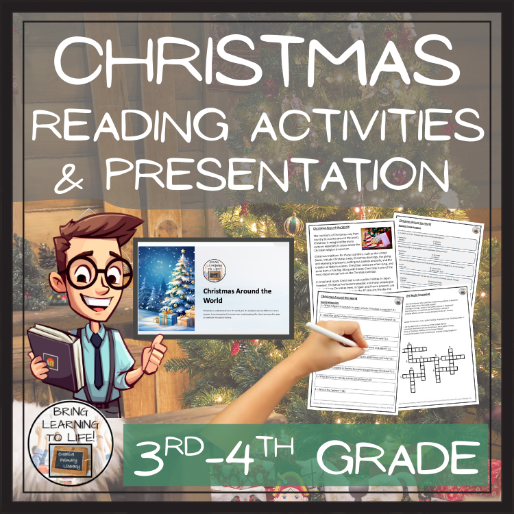 Christmas Around the World Close Reading Comprehension | 3rd & 4th Grade