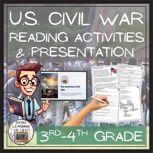 American Civil War Close Reading Comprehension Activities | 3rd Grade & 4th Grade