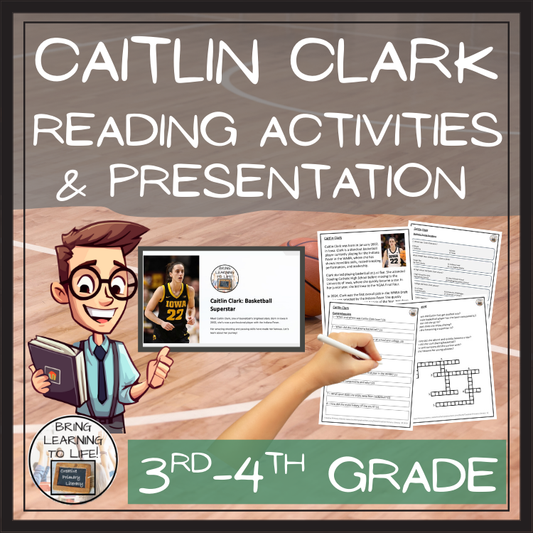 Caitlin Clark Close Reading Comprehension Activities | 3rd Grade & 4th Grade